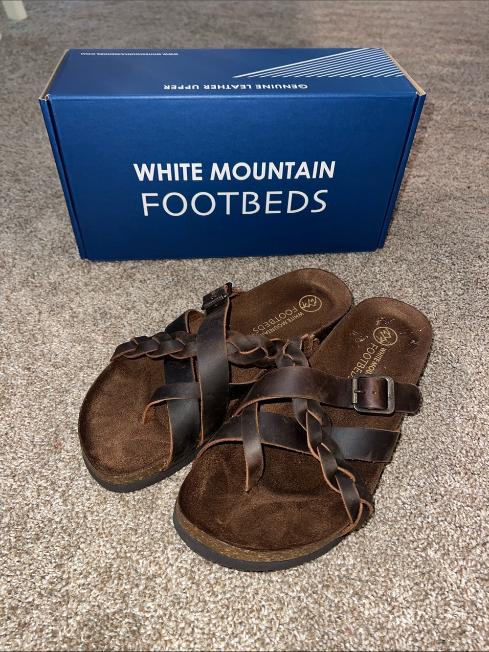 White Mountain Harrington Brown Leather Sandal